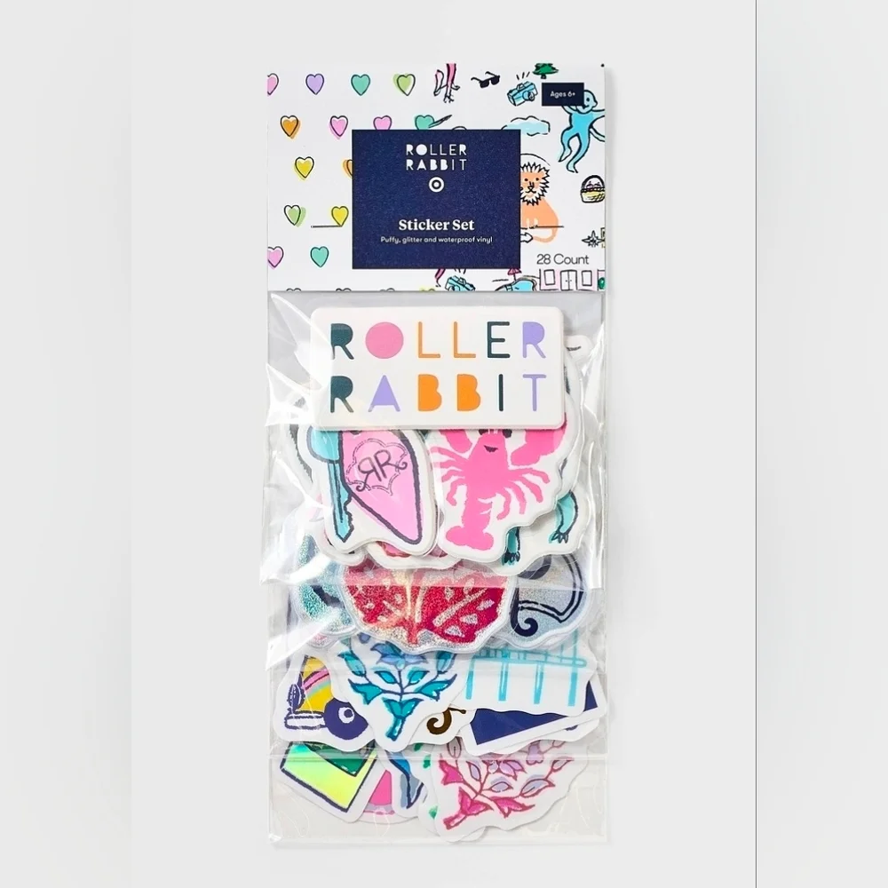 Roller Rabbit Colorful Sticker Set NEW - Picture 1 of 6